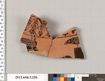 Terracotta fragment of an amphora (jar), Terracotta, Greek, Attic