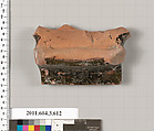 Terracotta fragment of a column-krater (bowl for mixing wine and water), Terracotta, Greek, Attic