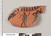 Terracotta fragment of a hydria (water jar), Terracotta, Greek, Attic
