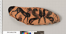 Terracotta fragment of a hydria (water jar), Terracotta, Greek, Attic