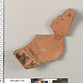 Terracotta fragment of a neck-amphora (jar), Terracotta, Greek, Attic
