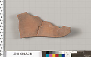 Terracotta fragment of a hydria (water jar), Terracotta, Greek, Attic