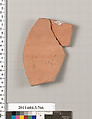 Terracotta fragment of a neck-amphora (jar), Terracotta, Greek, Attic