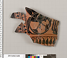 Terracotta fragment of a hydria (water jar), Terracotta, Greek, Attic