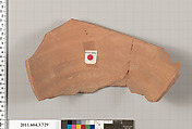 Terracotta fragment of a neck-amphora (jar), Terracotta, Greek, Attic