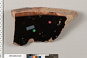 Terracotta fragment of a volute-krater (bowl for mixing wine and water), Terracotta, Greek, Attic