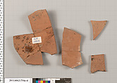 Terracotta fragments of a neck-amphora (jar), Terracotta, Greek, Attic
