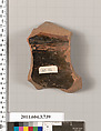 Terracotta fragment of a neck-amphora (jar), Terracotta, Greek, Attic