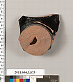 Terracotta fragment of a lekythos (oil flask), Terracotta, Greek, Attic