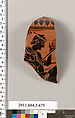 Terracotta fragment of a stamnos (jar), Terracotta, Greek, Attic
