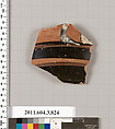 Terracotta fragment of a lekythos (oil flask), Terracotta, Greek, Attic
