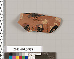Terracotta fragment of a lekythos (oil flask), Terracotta, Greek, Attic