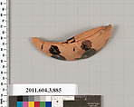 Terracotta fragment of a lekythos (oil flask), Terracotta, Greek, Attic