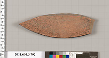 Terracotta fragment of a lid, Terracotta, Greek, Attic
