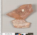 Terracotta fragment of a lid, Terracotta, Greek, Attic