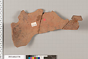 Terracotta fragment of a neck-amphora (jar), Terracotta, Greek, Attic