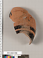 Terracotta fragment of a lekythos (oil flask), Terracotta, Greek, Attic