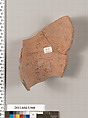Terracotta fragment of a lekythos (oil flask), Terracotta, Greek, Attic