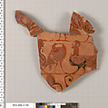 Terracotta fragment of a neck-amphora (jar), Terracotta, Greek, Attic