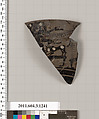 Terracotta rim fragment of a kyathos (cup-shaped ladle), Terracotta, Greek, Attic