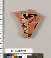 Terracotta fragment of a lekanis lid (covered dish), Terracotta, Greek, Attic