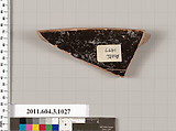 Terracotta fragment of a lekanis (covered dish)?, Terracotta, Greek, Attic