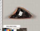 Terracotta fragment of a lekanis (covered dish), Terracotta, Greek, Attic