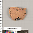 Terracotta fragment of an undetermined shape, Terracotta, Greek, Attic