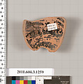 Terracotta fragment of an undetermined shape, Terracotta, Greek, Attic