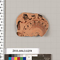 Terracotta fragment of a skyphos (deep drinking cup)?, Terracotta, Greek, Attic
