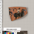 Terracotta rim fragment of a kyathos (cup-shaped ladle), Terracotta, Greek, Attic