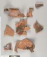 Terracotta fragments of a neck-amphora (jar), Terracotta, Greek, Attic
