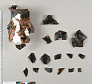 Terracotta fragments of an oinochoe: olpe (jug), Terracotta, Greek, Attic