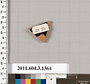 Terracotta fragment of a skyphos (deep drinking cup), Terracotta, Greek, Attic