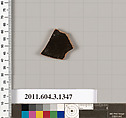 Terracotta fragment of a skyphos (deep drinking cup), Terracotta, Greek, Attic