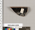 Terracotta rim fragment of a skyphos (deep drinking cup), Terracotta, Greek, Attic
