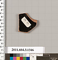 Terracotta fragment of a skyphos (deep drinking cup), Terracotta, Greek, Attic