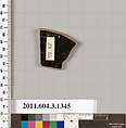 Terracotta fragment of a skyphos (deep drinking cup), Terracotta, Greek, Attic