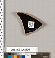 Terracotta fragment of a skyphos (deep drinking cup), Terracotta, Greek, Attic