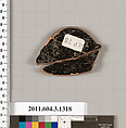 Terracotta fragment of a skyphos (deep drinking cup), Terracotta, Greek, Attic