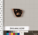 Terracotta fragment of a skyphos (deep drinking cup), Terracotta, Greek, Attic
