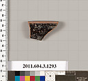 Terracotta rim fragment of a skyphos (deep drinking cup), Terracotta, Greek, Attic