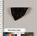 Terracotta rim fragment of a skyphos (deep drinking cup), Terracotta, Greek, Attic