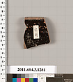 Terracotta rim fragment of a skyphos (deep drinking cup), Terracotta, Greek, Attic