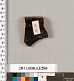 Terracotta rim fragment of a skyphos (deep drinking cup), Terracotta, Greek, Attic