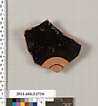 Terracotta fragment of a kylix: Band or lip cup (drinking cup), Terracotta, Greek, Attic