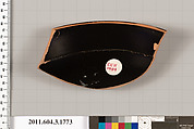 Terracotta rim fragment of a kylix: Lip cup (drinking cup), Terracotta, Greek, Attic
