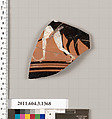 Terracotta fragment of a skyphos (deep drinking cup), Terracotta, Greek, Attic