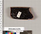 Terracotta rim fragment of a skyphos (deep drinking cup), Terracotta, Greek, Attic