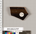 Terracotta rim fragment of a kylix: Band cup (drinking cup), Terracotta, Greek, Attic